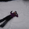 Snow angel in the Swiss Alps